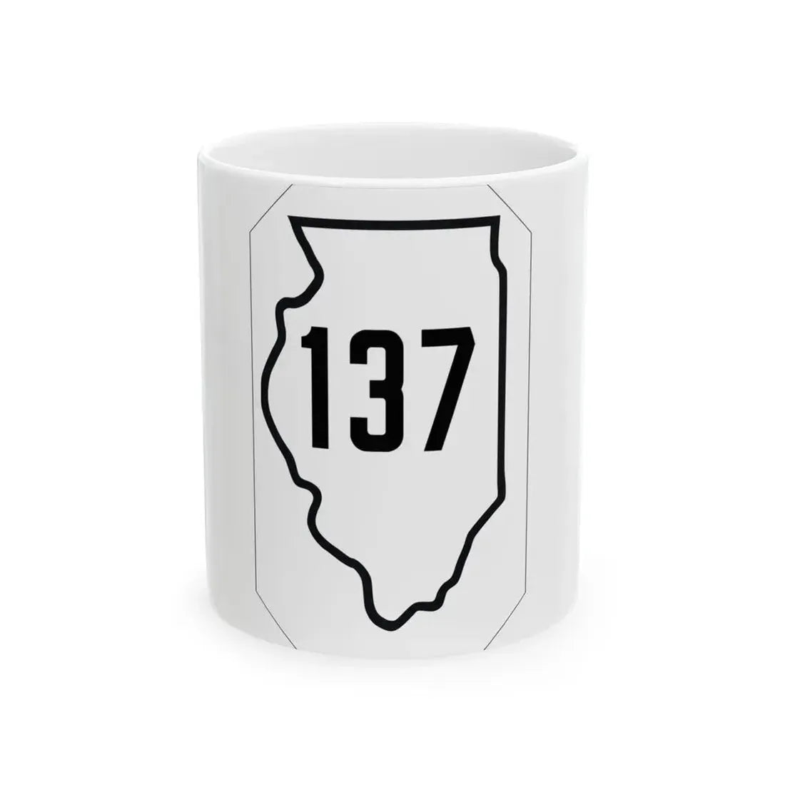 Illinois 137 1926 (Illinois) (Road Sign) White Coffee Mug 11oz - Go Mug Yourself
