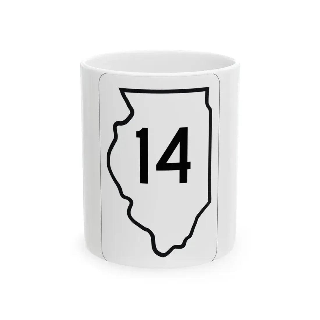 Illinois 14 1950 (Illinois) (Road Sign) White Coffee Mug 11oz - Go Mug Yourself