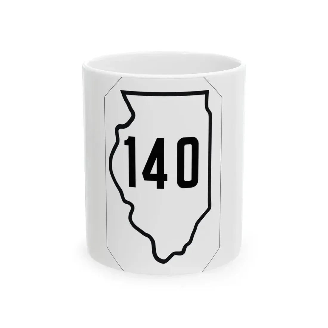 Illinois 140 1926 (Illinois) (Road Sign) White Coffee Mug 11oz - Go Mug Yourself