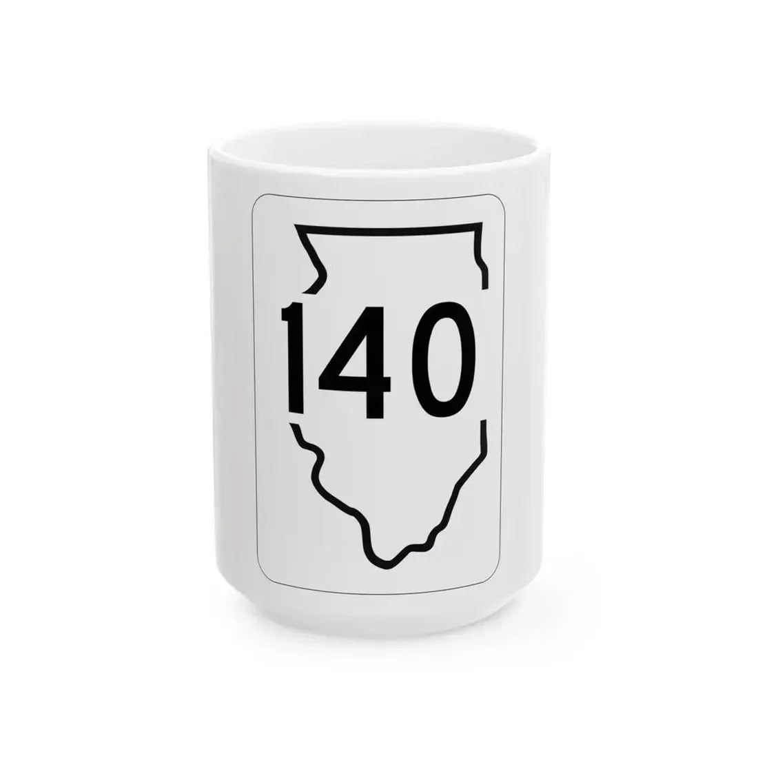 Illinois 140 1950 (Illinois) (Road Sign) White Coffee Mug 15oz - Go Mug Yourself