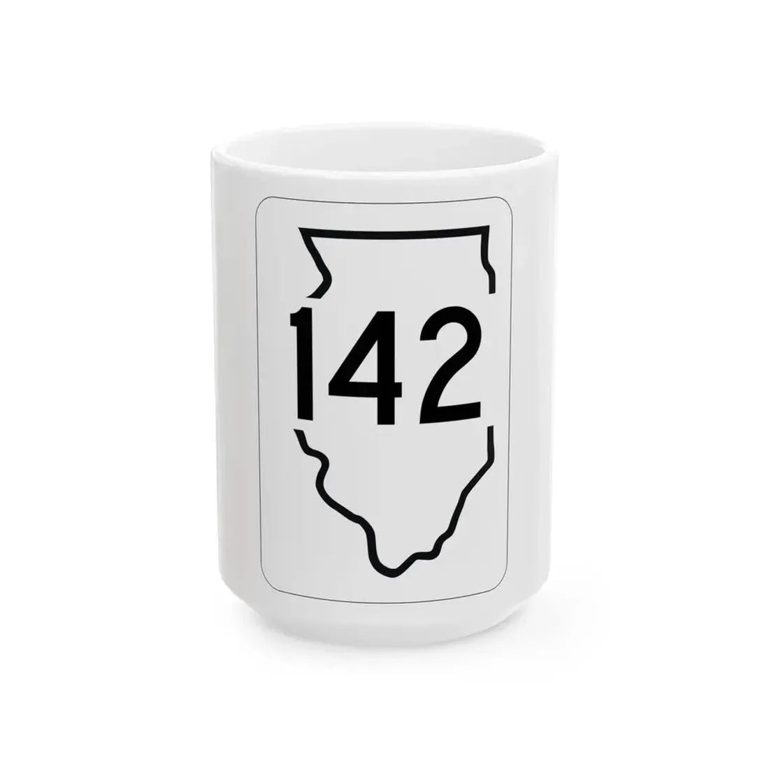 Illinois 142 1950 (Illinois) (Road Sign) White Coffee Mug 15oz - Go Mug Yourself