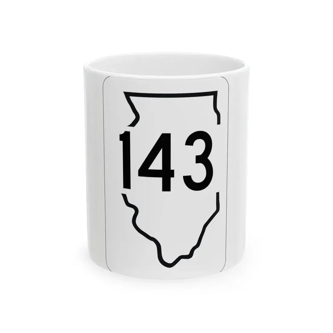 Illinois 143 1950 (Illinois) (Road Sign) White Coffee Mug 11oz - Go Mug Yourself
