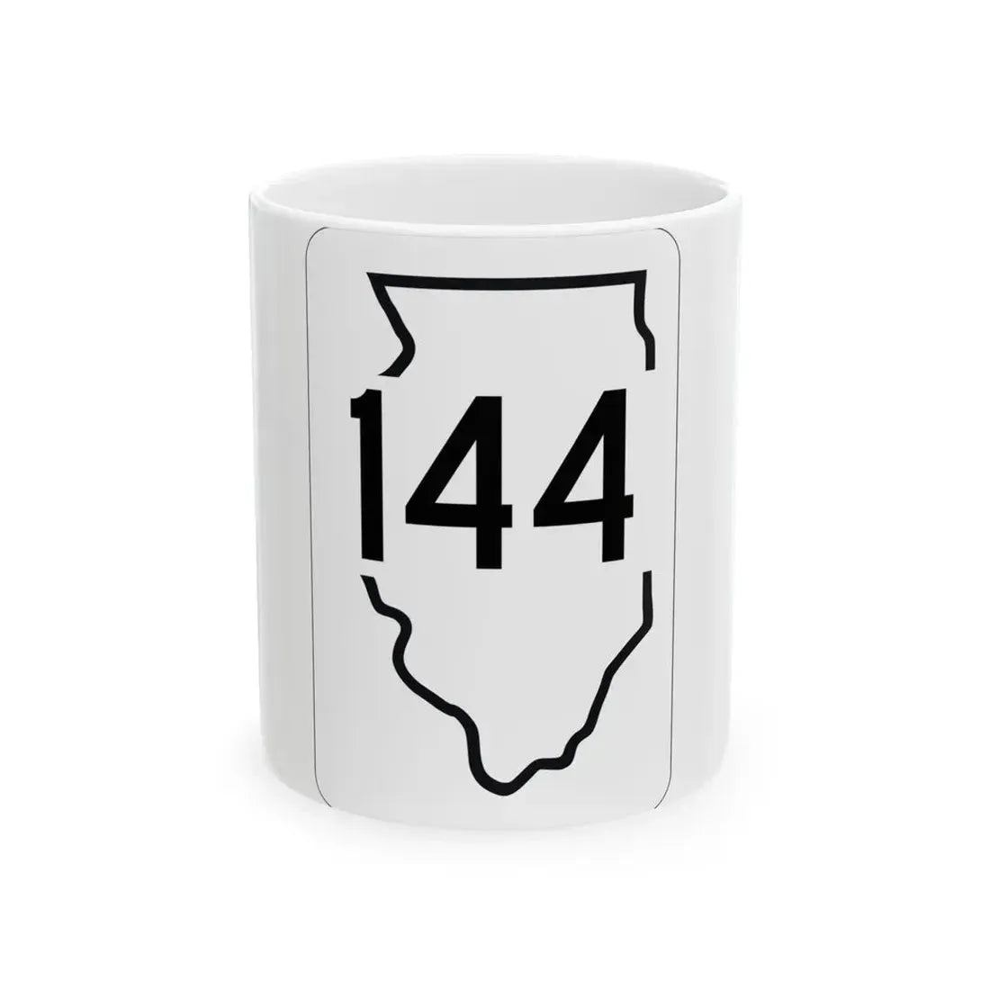 Illinois 144 1950 (Illinois) (Road Sign) White Coffee Mug 11oz - Go Mug Yourself