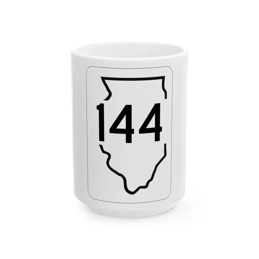 Illinois 144 1950 (Illinois) (Road Sign) White Coffee Mug 15oz - Go Mug Yourself