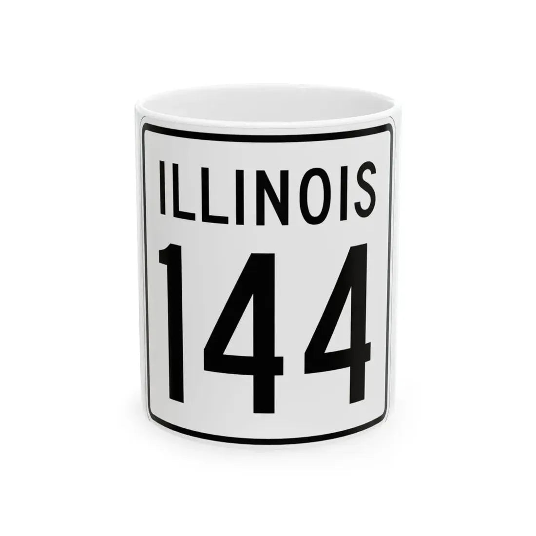 Illinois 144 1960 (Illinois) (Road Sign) White Coffee Mug 11oz - Go Mug Yourself