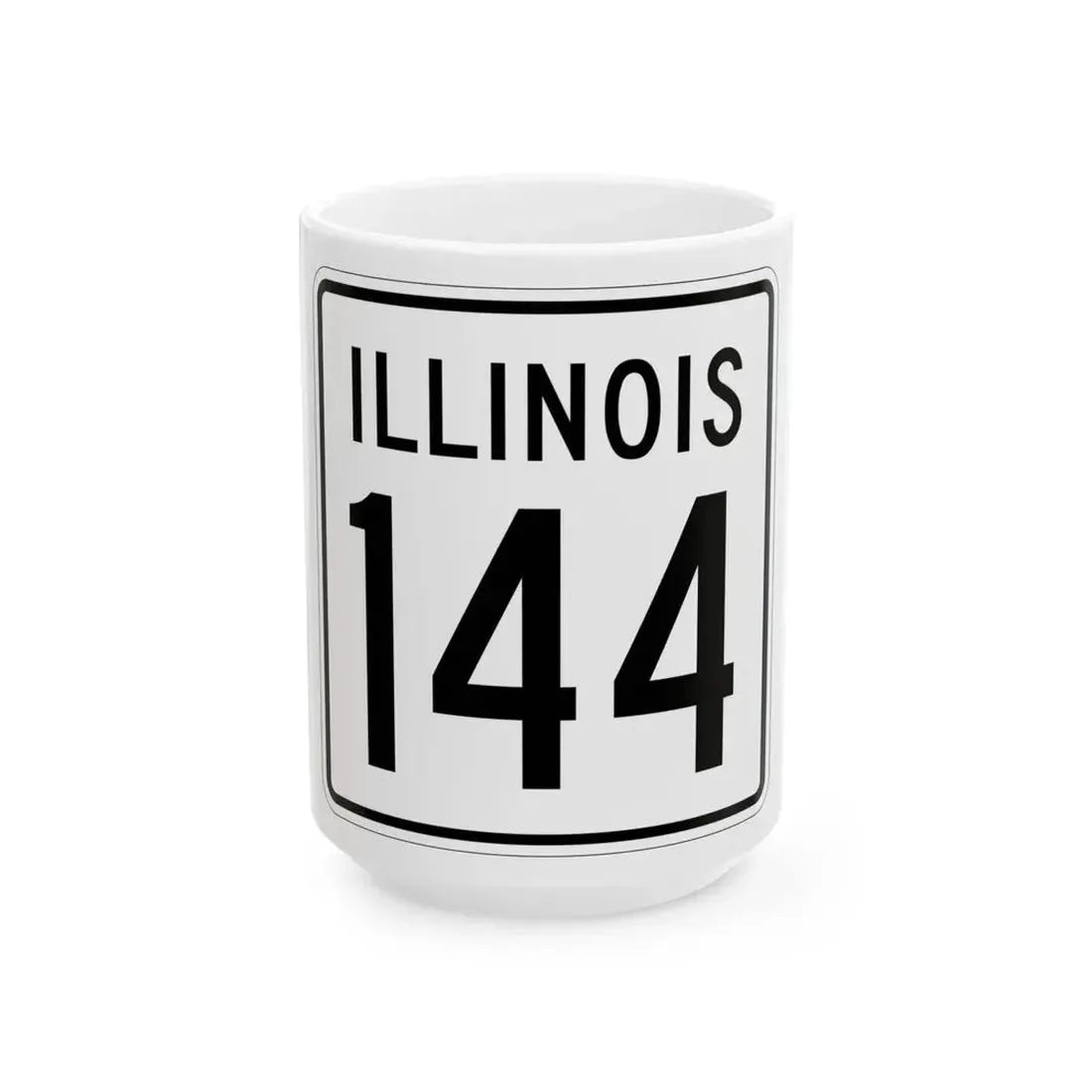 Illinois 144 1960 (Illinois) (Road Sign) White Coffee Mug 15oz - Go Mug Yourself
