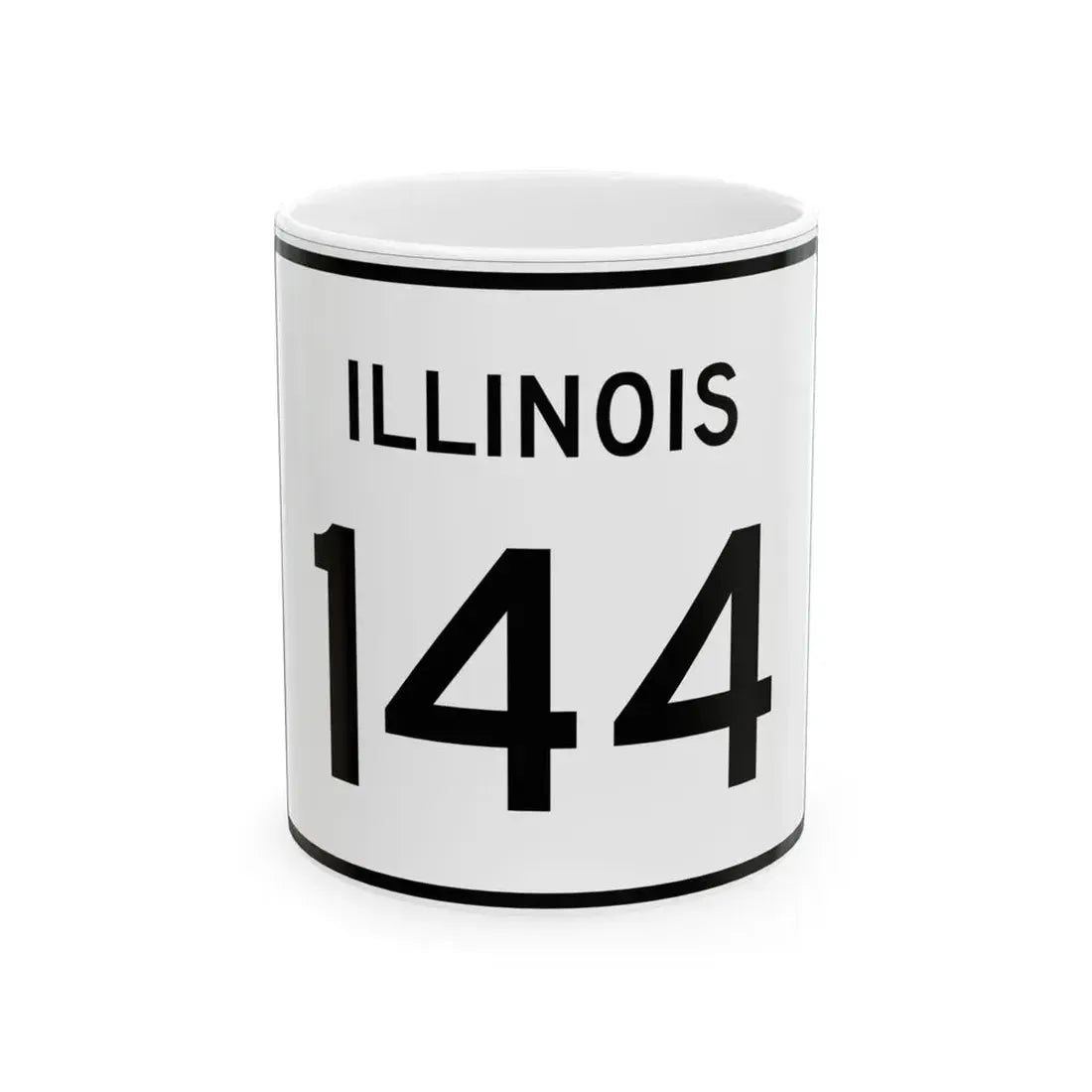 Illinois 144 (Illinois) (Road Sign) White Coffee Mug 11oz - Go Mug Yourself
