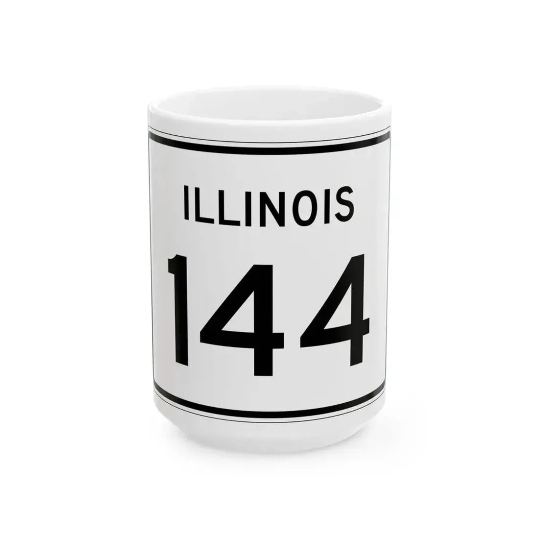 Illinois 144 (Illinois) (Road Sign) White Coffee Mug 15oz - Go Mug Yourself