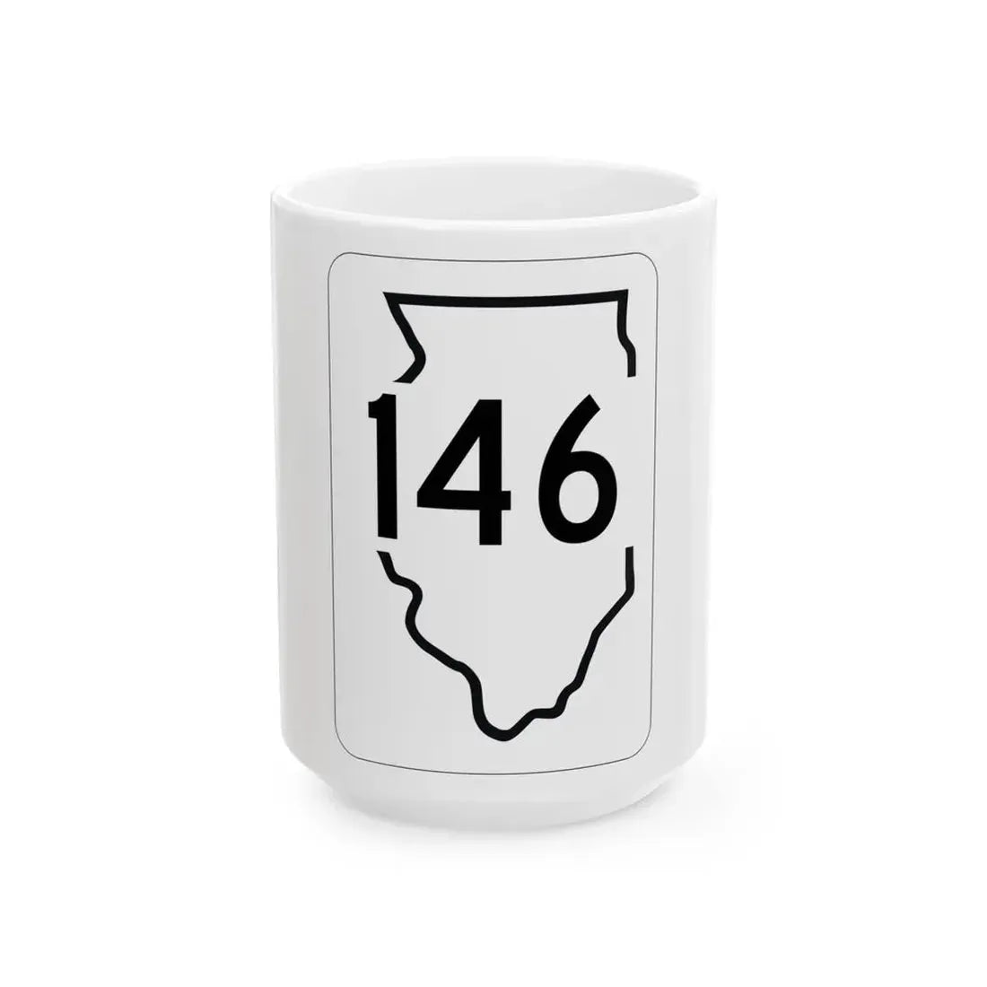 Illinois 146 1950 (Illinois) (Road Sign) White Coffee Mug 15oz - Go Mug Yourself