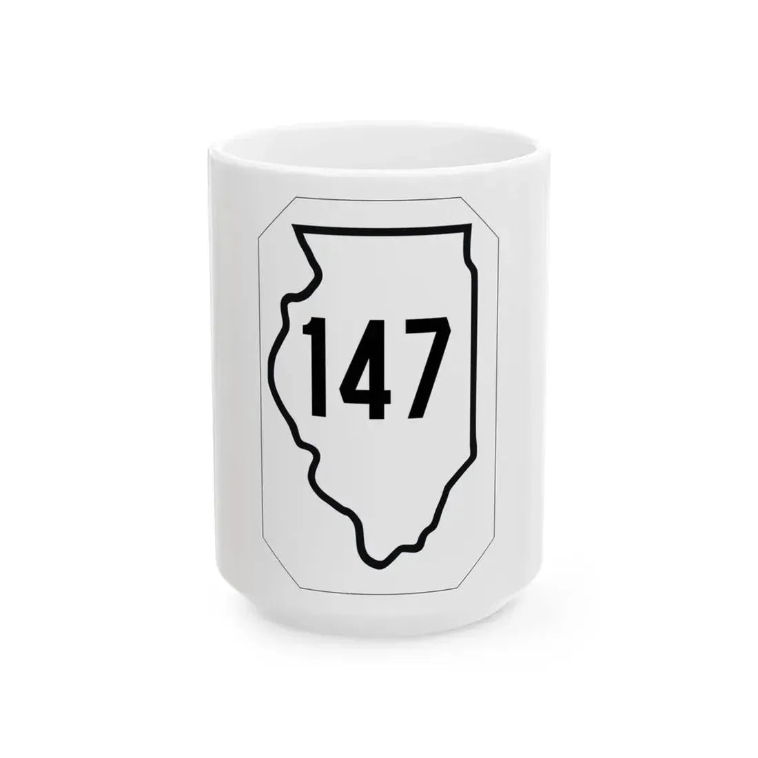 Illinois 147 1926 (Illinois) (Road Sign) White Coffee Mug 15oz - Go Mug Yourself
