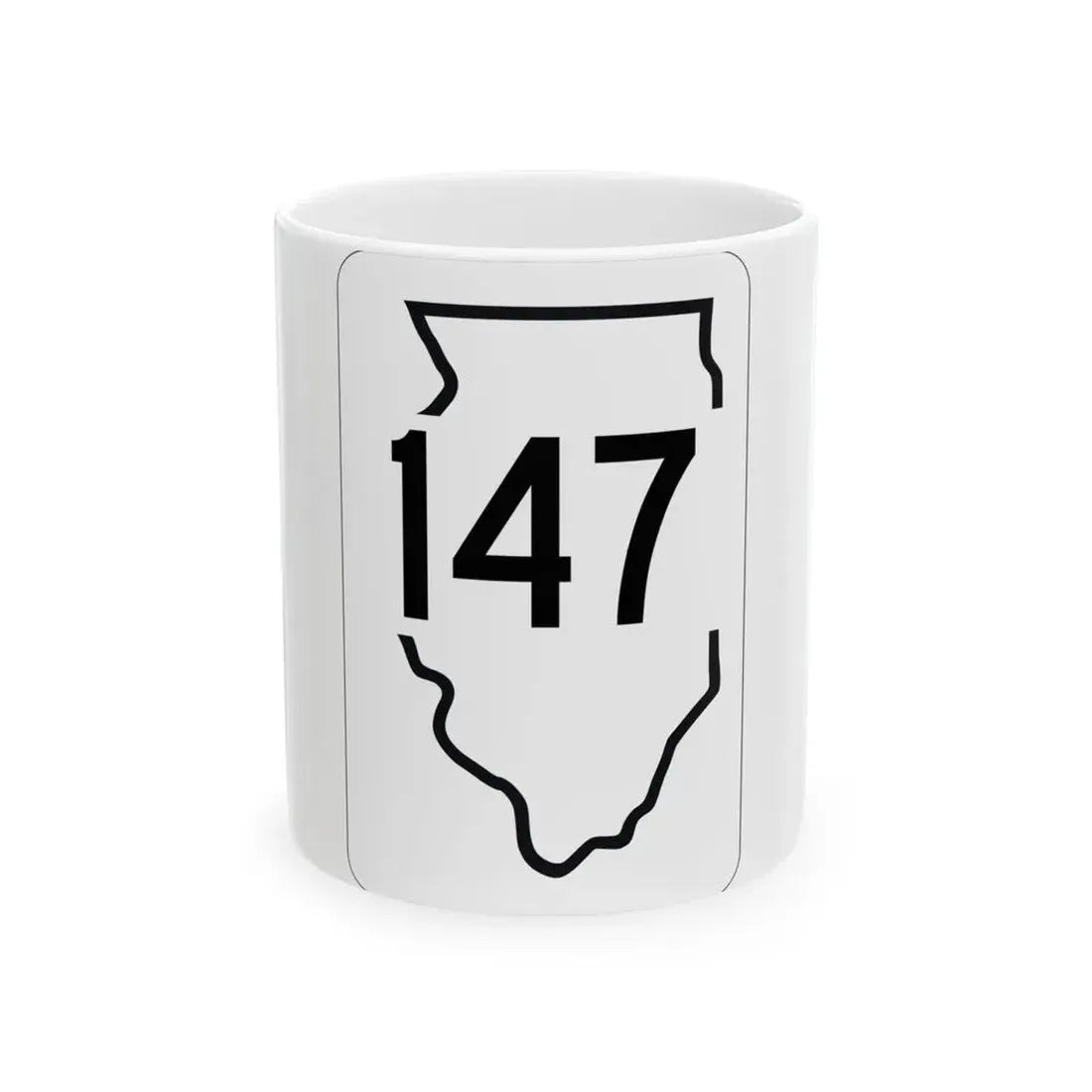 Illinois 147 1950 (Illinois) (Road Sign) White Coffee Mug 11oz - Go Mug Yourself
