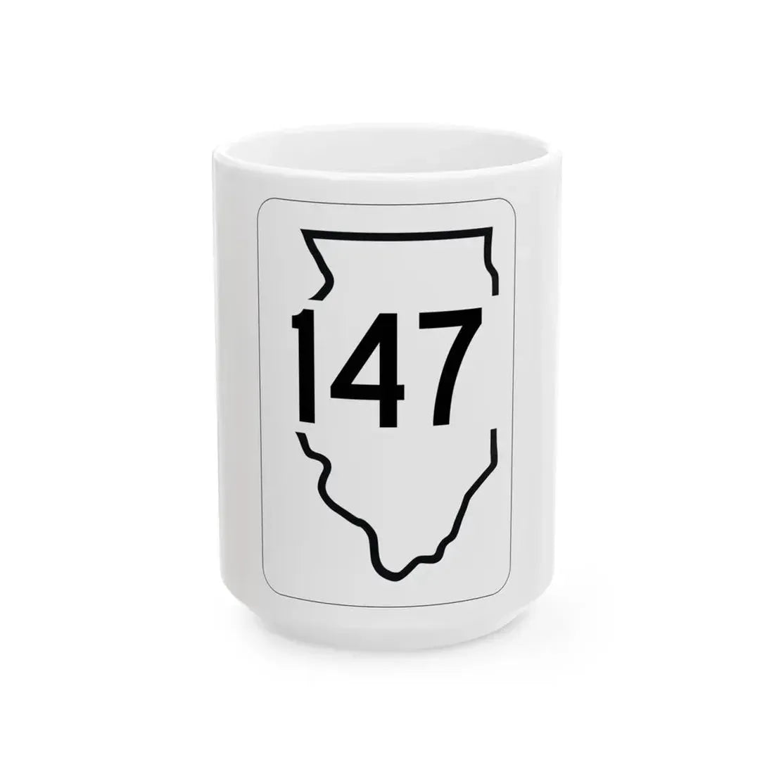 Illinois 147 1950 (Illinois) (Road Sign) White Coffee Mug 15oz - Go Mug Yourself