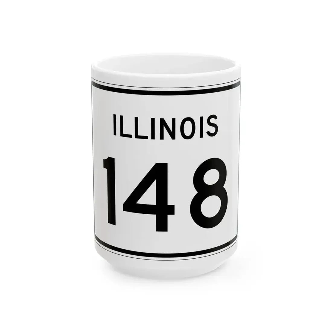 Illinois 148 (Illinois) (Road Sign) White Coffee Mug 15oz - Go Mug Yourself