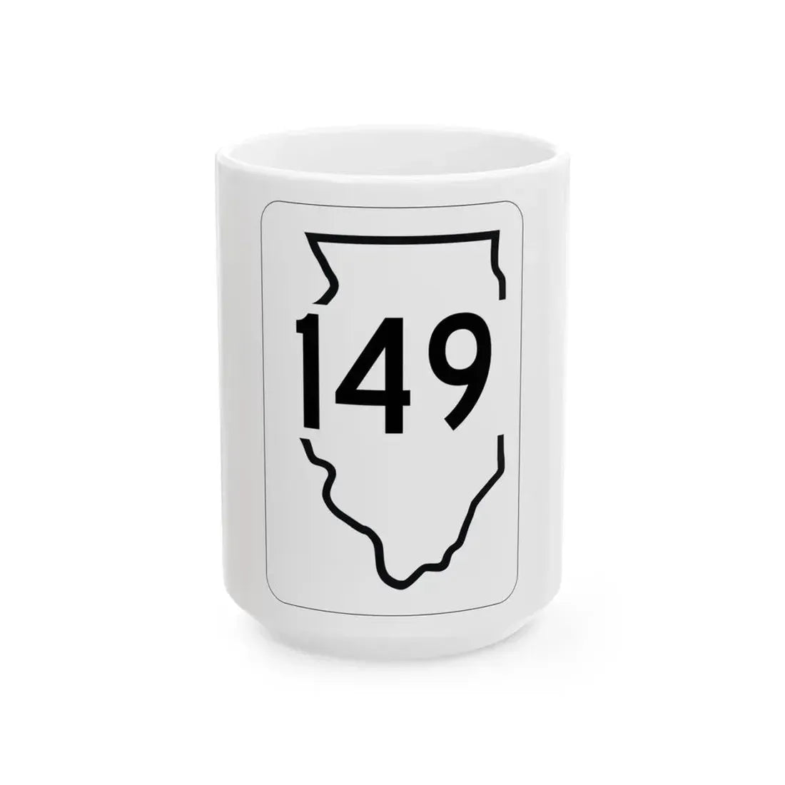 Illinois 149 1950 (Illinois) (Road Sign) White Coffee Mug 15oz - Go Mug Yourself