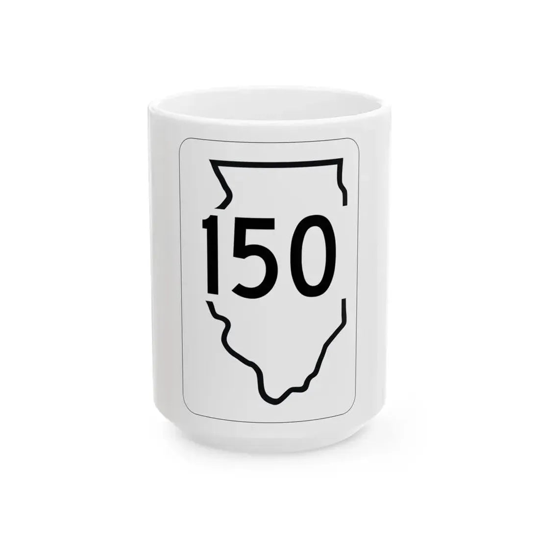 Illinois 150 1950 (Illinois) (Road Sign) White Coffee Mug 15oz - Go Mug Yourself