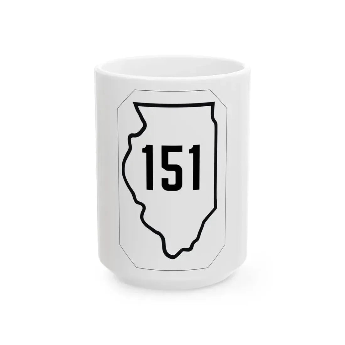 Illinois 151 1926 (Illinois) (Road Sign) White Coffee Mug 15oz - Go Mug Yourself
