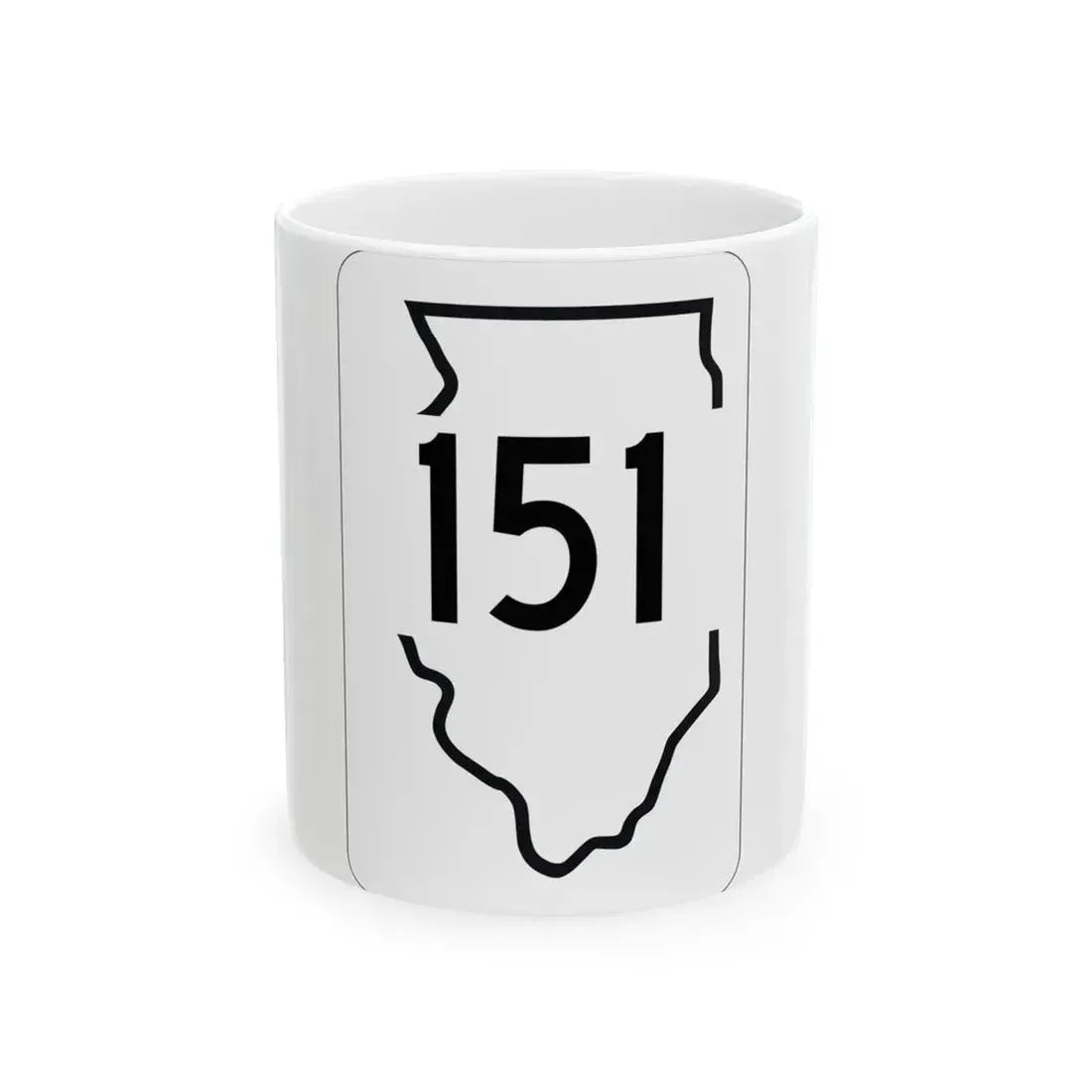 Illinois 151 1950 (Illinois) (Road Sign) White Coffee Mug 11oz - Go Mug Yourself