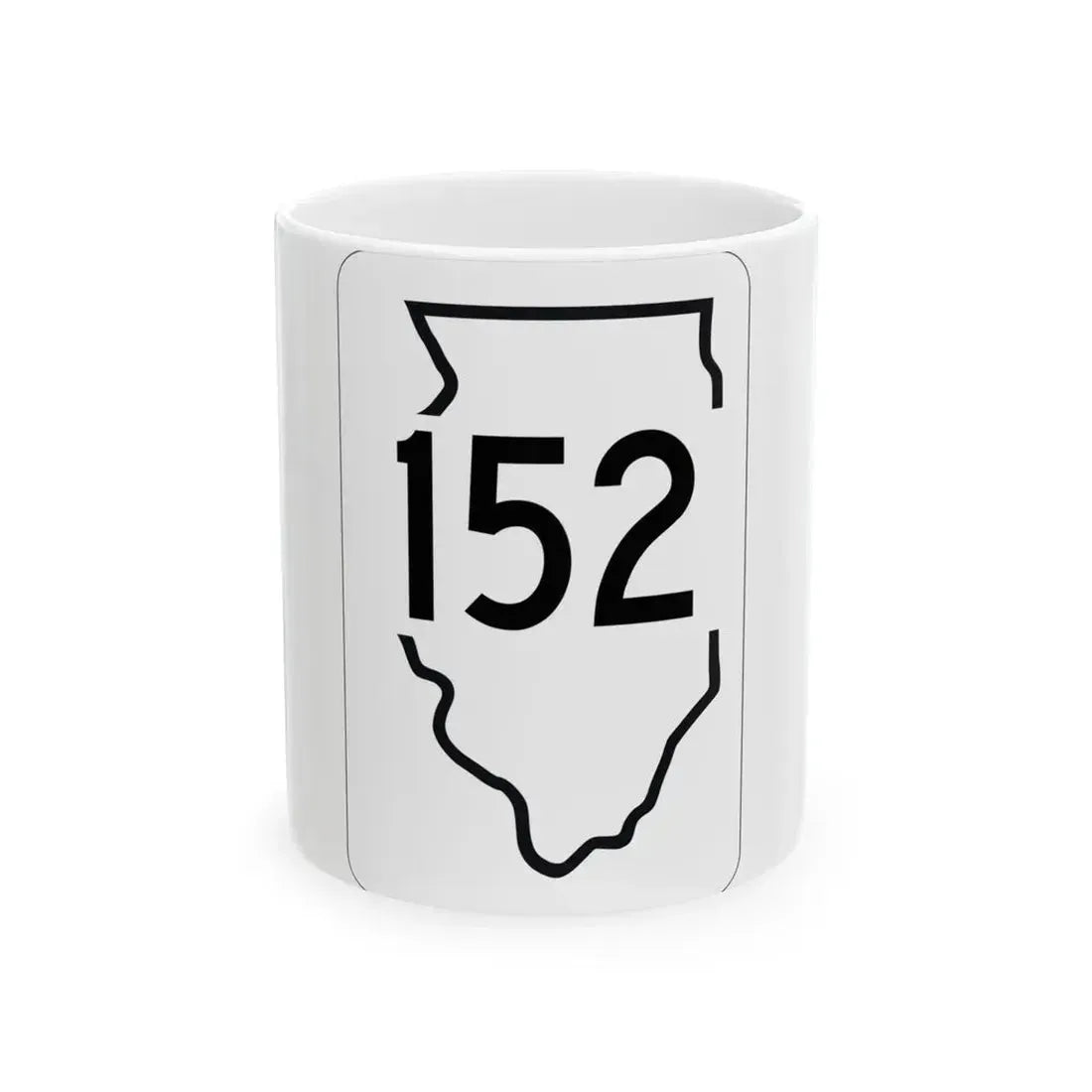 Illinois 152 1950 (Illinois) (Road Sign) White Coffee Mug 11oz - Go Mug Yourself