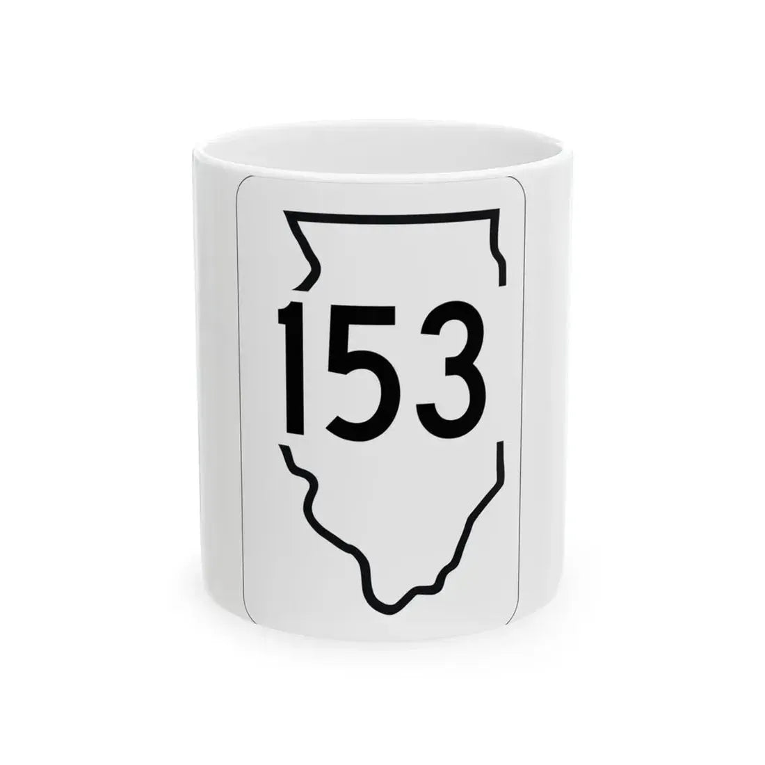 Illinois 153 1950 (Illinois) (Road Sign) White Coffee Mug 11oz - Go Mug Yourself