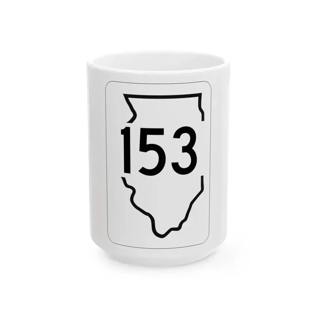 Illinois 153 1950 (Illinois) (Road Sign) White Coffee Mug 15oz - Go Mug Yourself