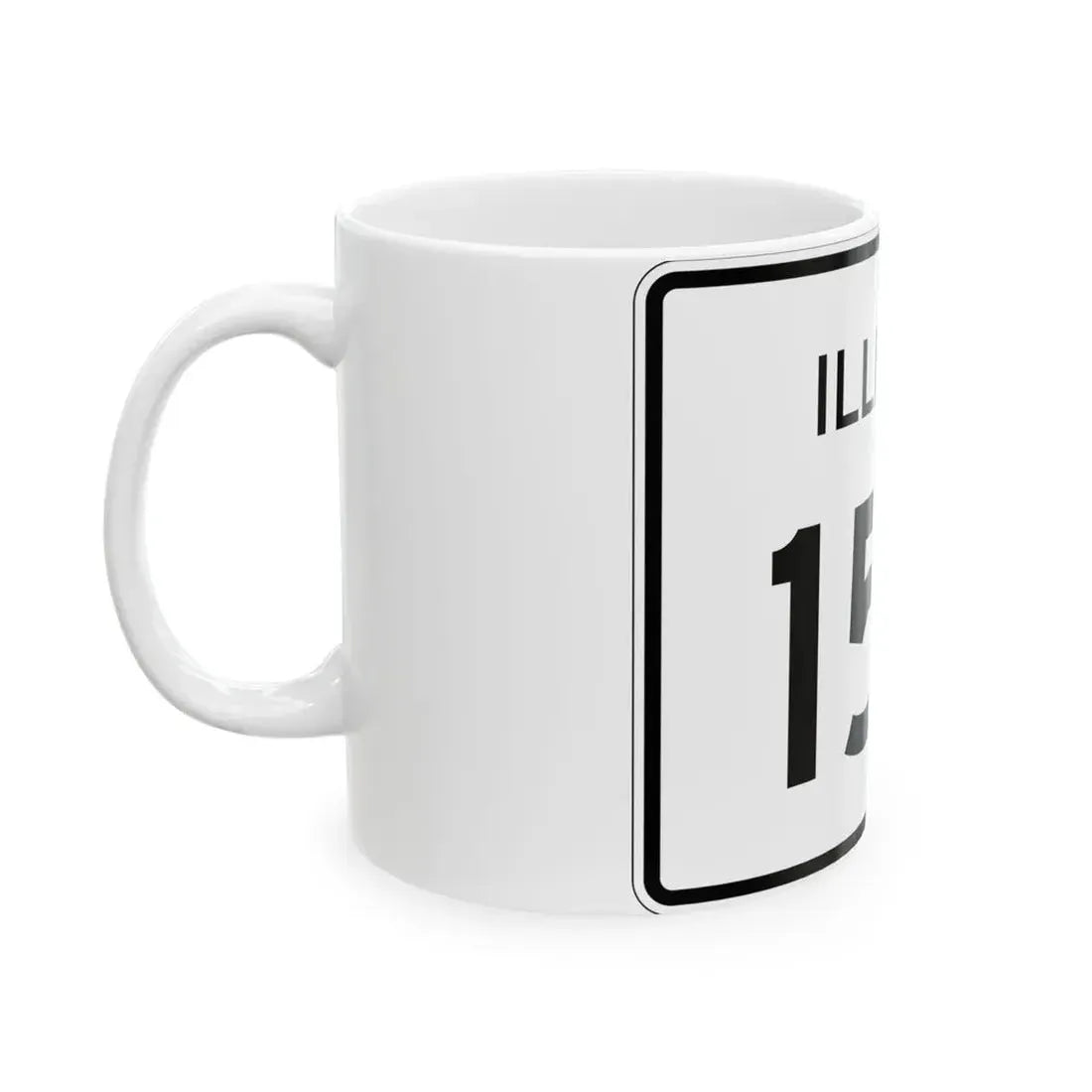 Illinois 153 (Illinois) (Road Sign) White Coffee Mug - Go Mug Yourself