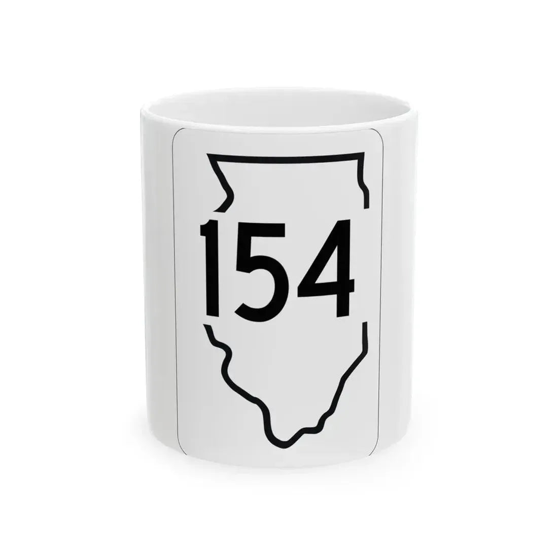 Illinois 154 1950 (Illinois) (Road Sign) White Coffee Mug 11oz - Go Mug Yourself