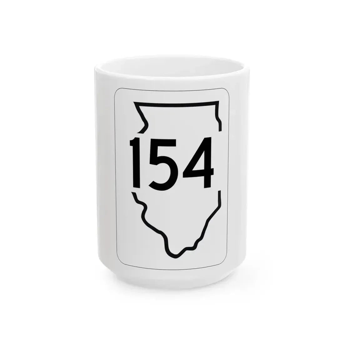 Illinois 154 1950 (Illinois) (Road Sign) White Coffee Mug 15oz - Go Mug Yourself