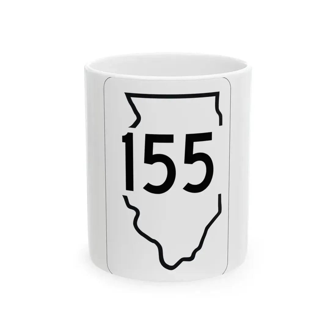 Illinois 155 1950 (Illinois) (Road Sign) White Coffee Mug 11oz - Go Mug Yourself