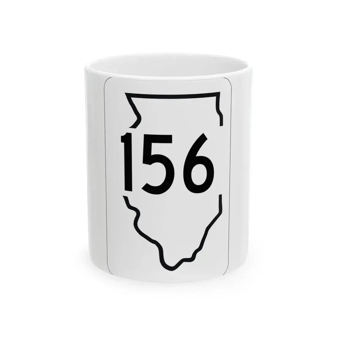 Illinois 156 1950 (Illinois) (Road Sign) White Coffee Mug 11oz - Go Mug Yourself