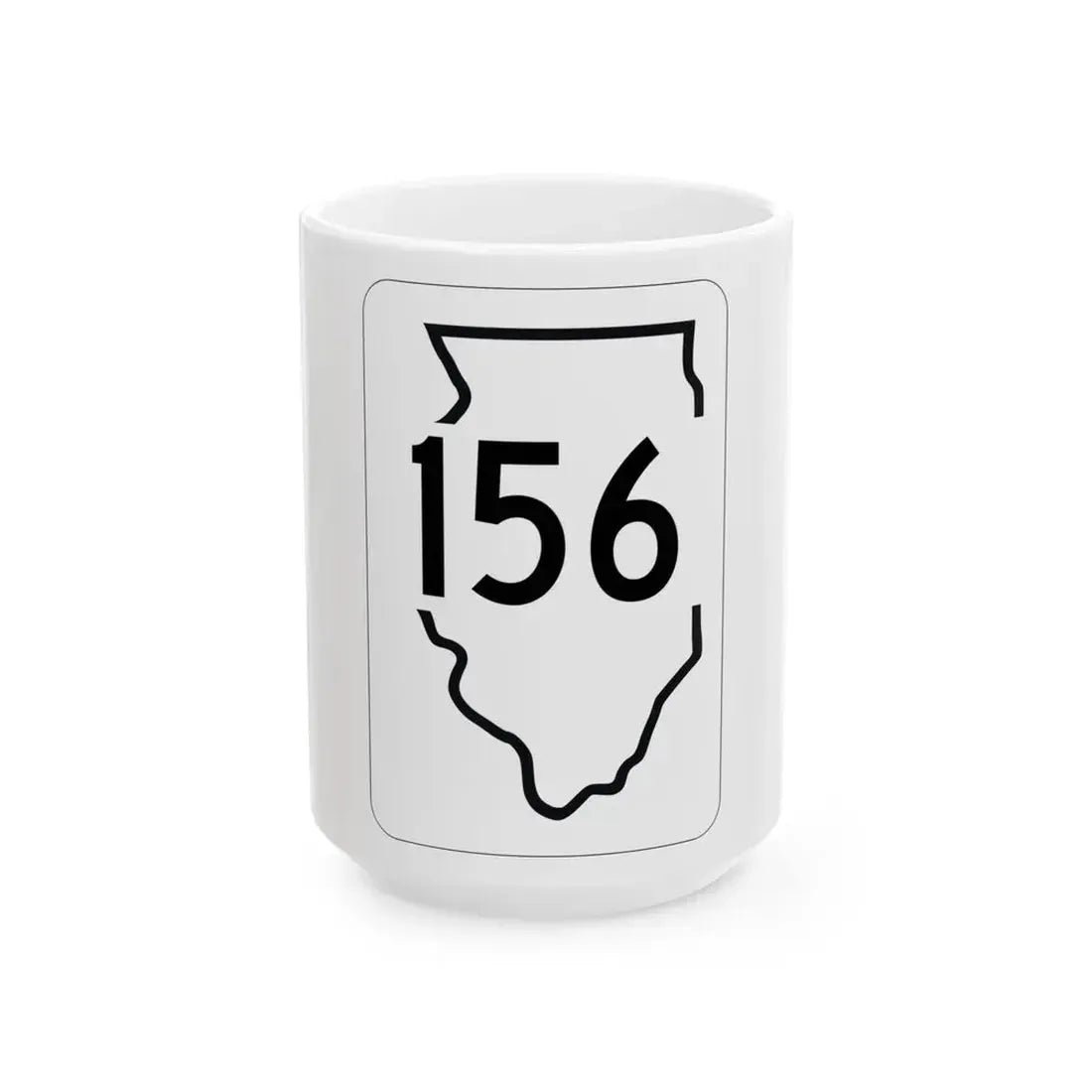 Illinois 156 1950 (Illinois) (Road Sign) White Coffee Mug 15oz - Go Mug Yourself