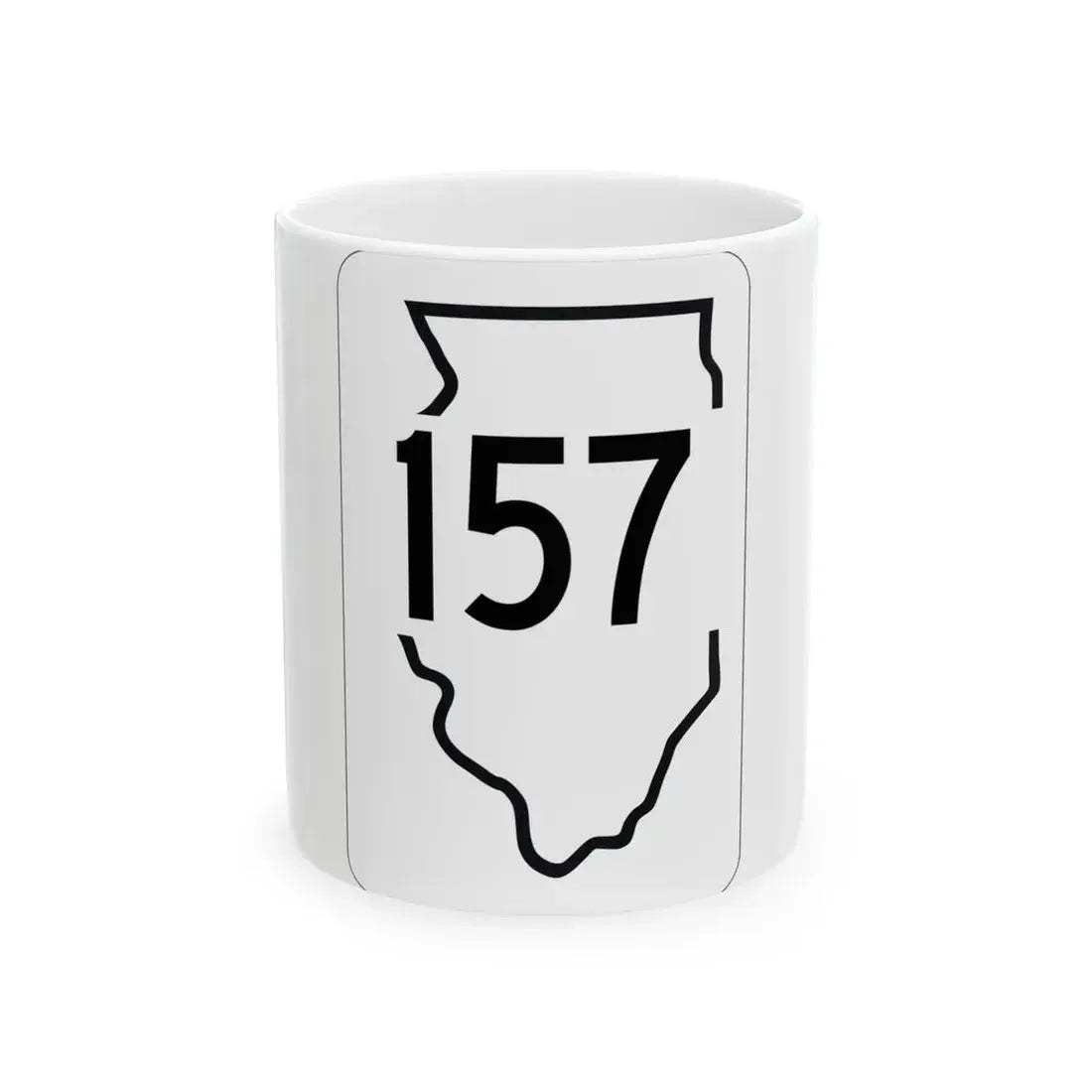 Illinois 157 1950 (Illinois) (Road Sign) White Coffee Mug 11oz - Go Mug Yourself
