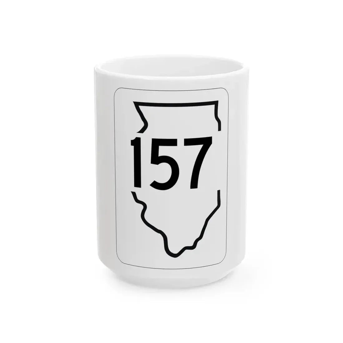 Illinois 157 1950 (Illinois) (Road Sign) White Coffee Mug 15oz - Go Mug Yourself