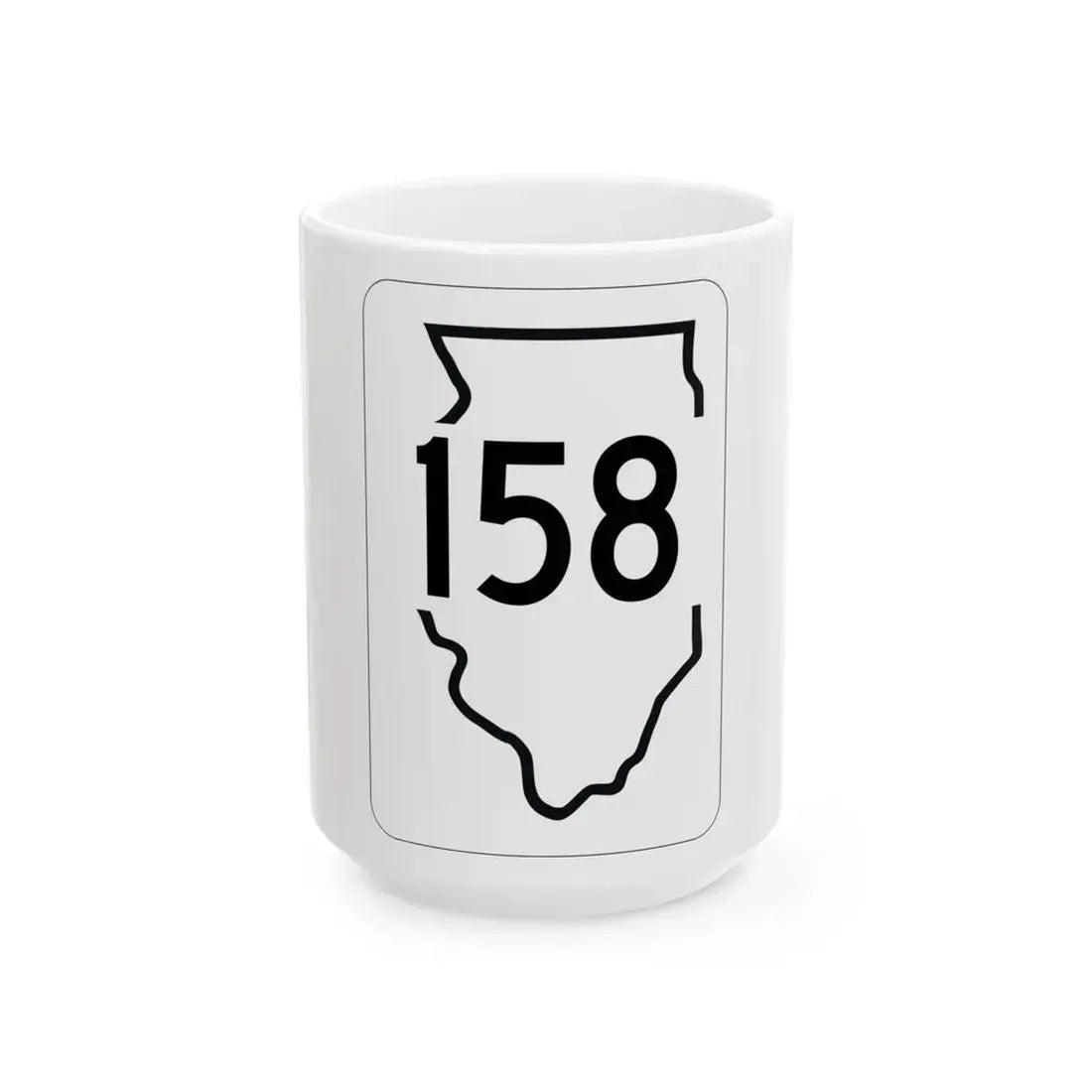 Illinois 158 1950 (Illinois) (Road Sign) White Coffee Mug 15oz - Go Mug Yourself