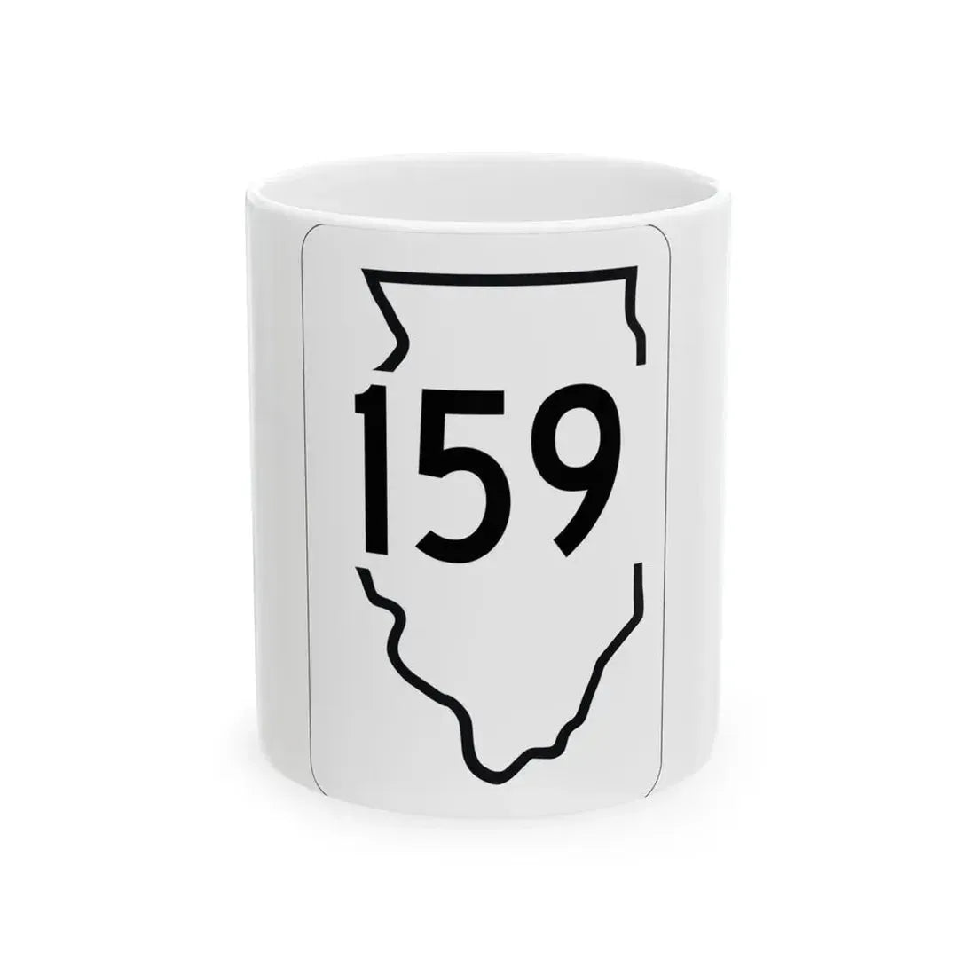 Illinois 159 1950 (Illinois) (Road Sign) White Coffee Mug 11oz - Go Mug Yourself