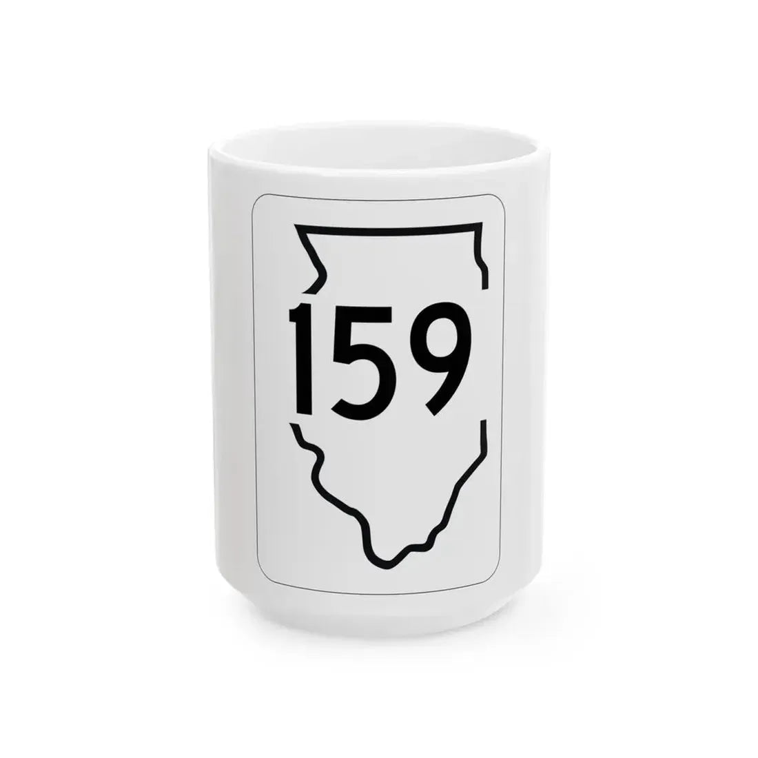 Illinois 159 1950 (Illinois) (Road Sign) White Coffee Mug 15oz - Go Mug Yourself