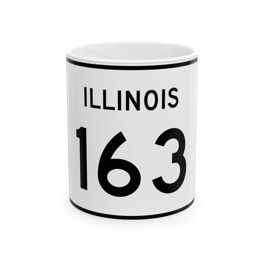 Illinois 163 (Illinois) (Road Sign) White Coffee Mug 11oz - Go Mug Yourself
