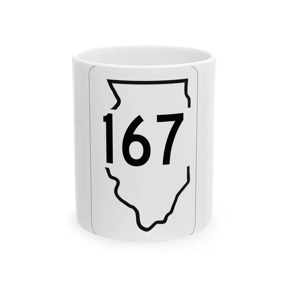Illinois 167 1950 (Illinois) (Road Sign) White Coffee Mug 11oz - Go Mug Yourself