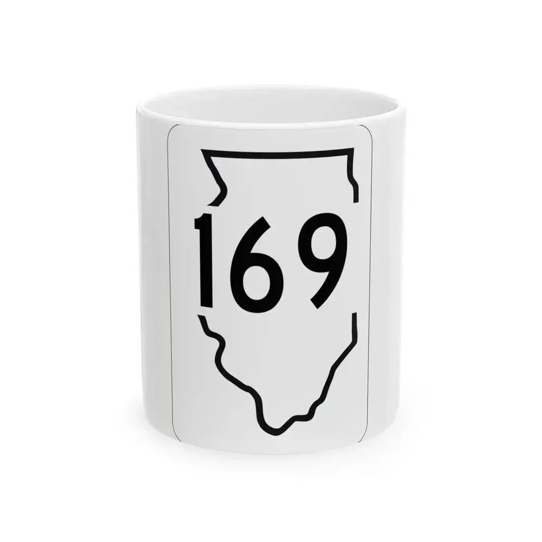 Illinois 169 1950 (Illinois) (Road Sign) White Coffee Mug 11oz - Go Mug Yourself