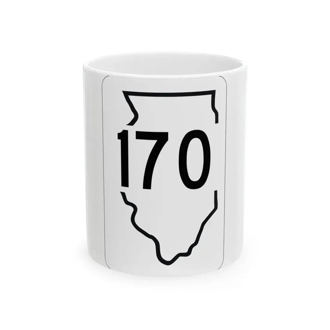 Illinois 170 1950 (Illinois) (Road Sign) White Coffee Mug 11oz - Go Mug Yourself