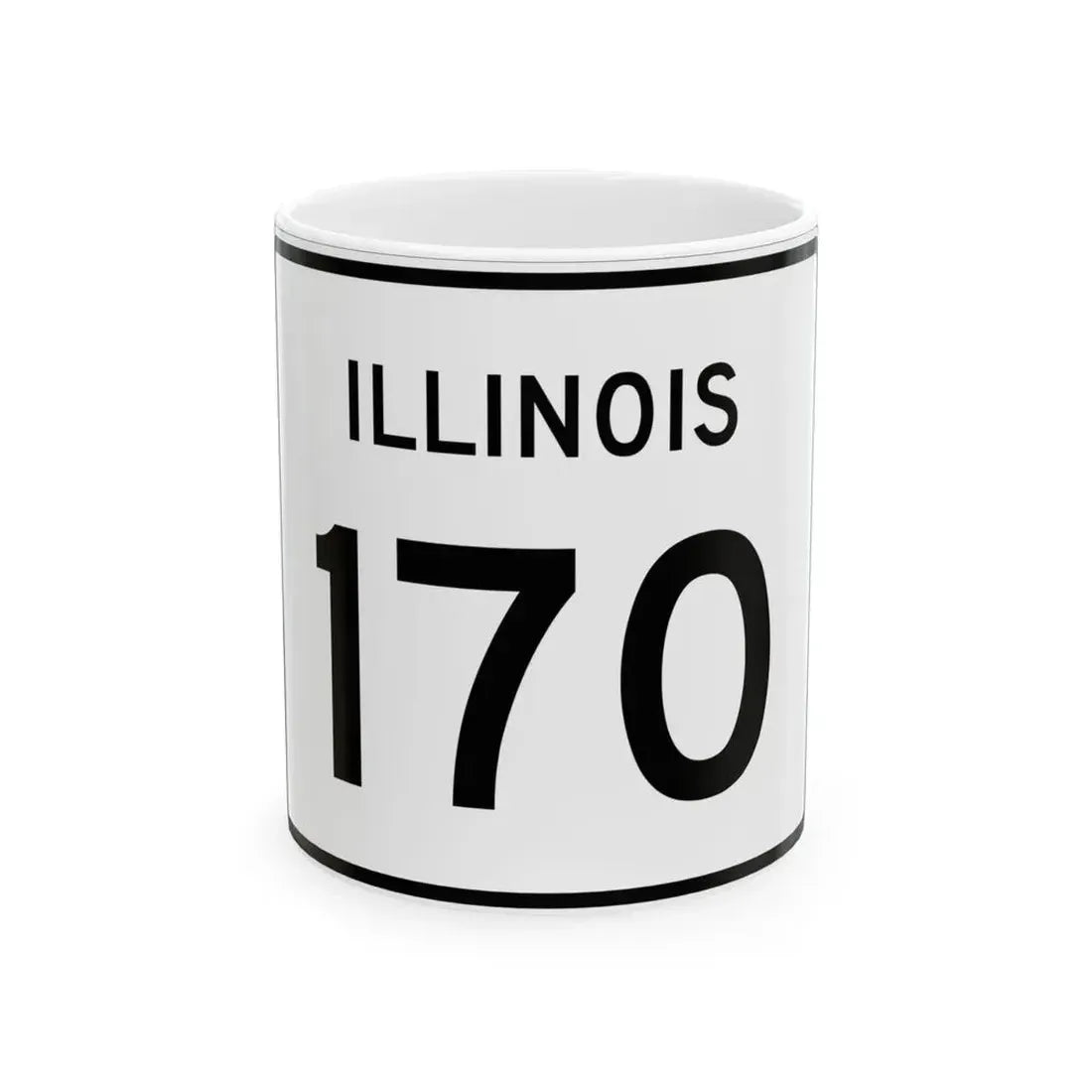 Illinois 170 (Illinois) (Road Sign) White Coffee Mug 11oz - Go Mug Yourself