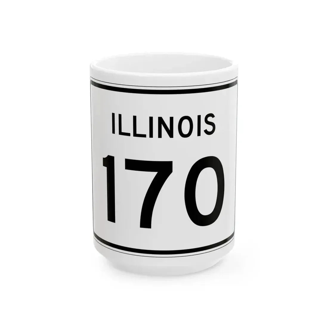 Illinois 170 (Illinois) (Road Sign) White Coffee Mug 15oz - Go Mug Yourself