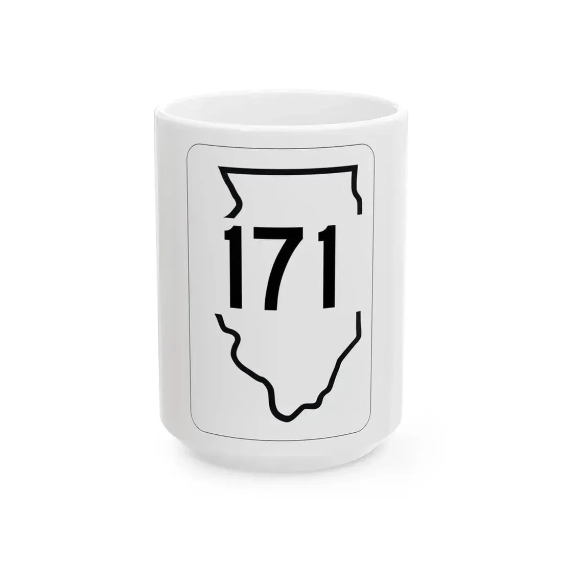 Illinois 171 1950 (Illinois) (Road Sign) White Coffee Mug 15oz - Go Mug Yourself