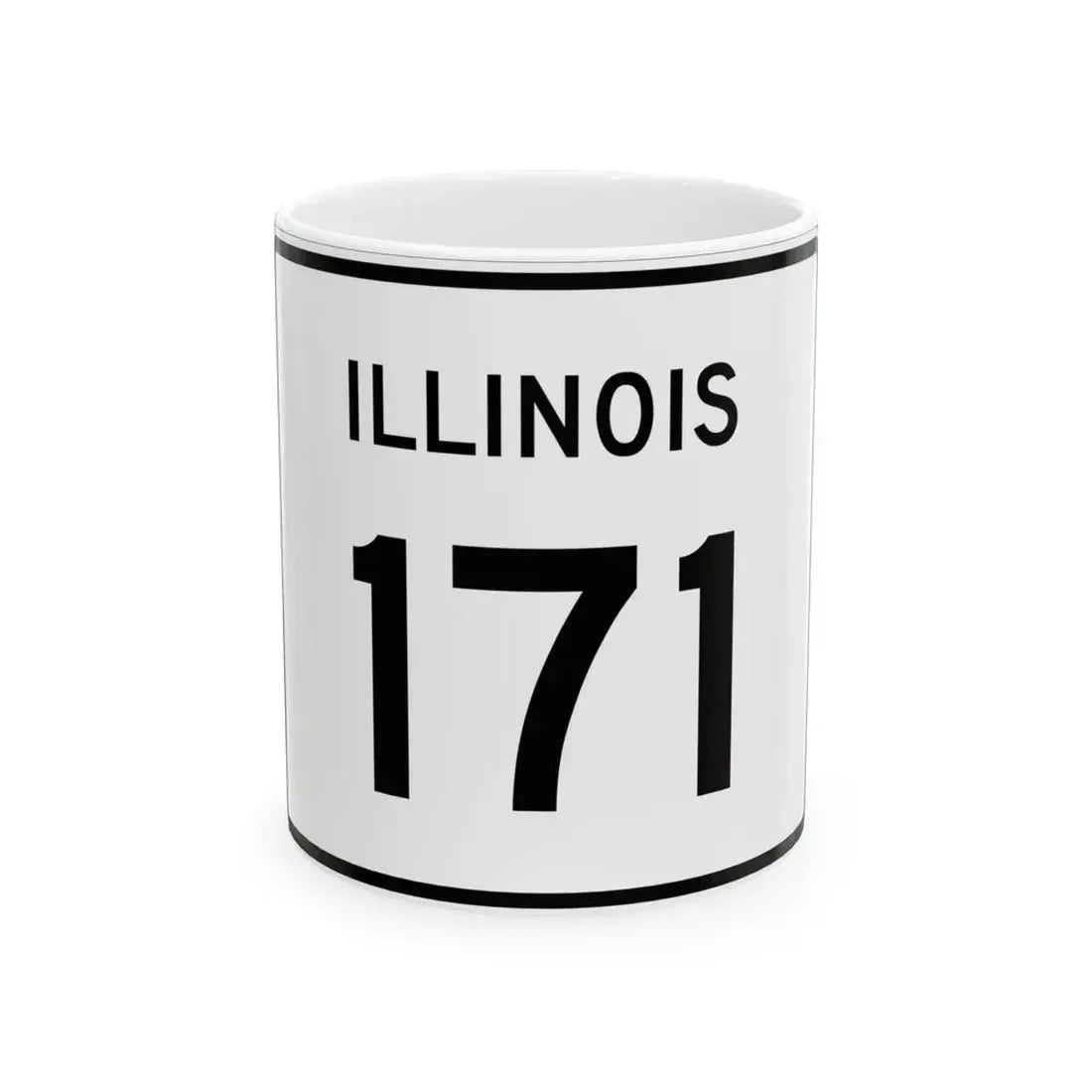 Illinois 171 (Illinois) (Road Sign) White Coffee Mug 11oz - Go Mug Yourself