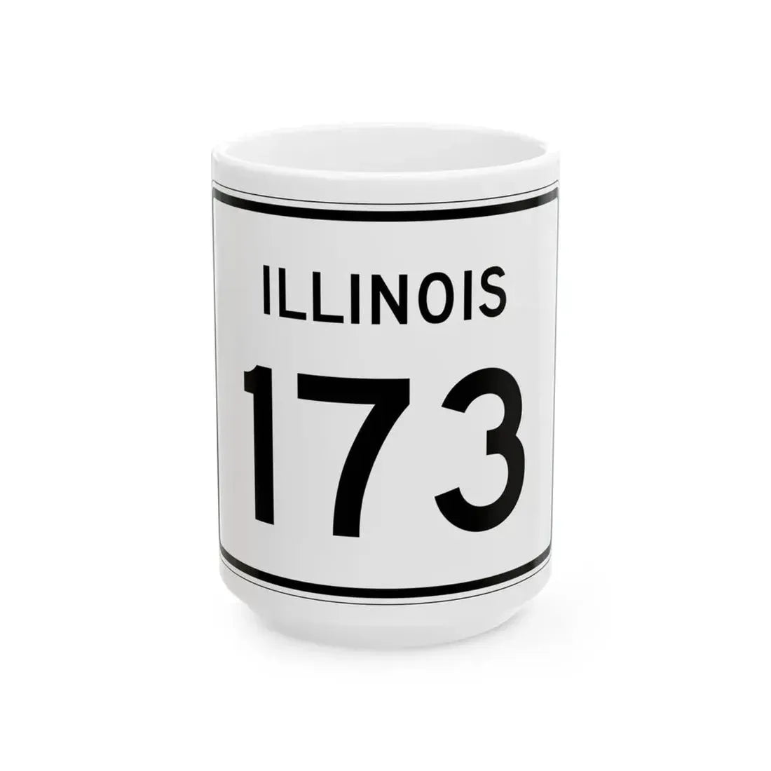 Illinois 173 (Illinois) (Road Sign) White Coffee Mug 15oz - Go Mug Yourself