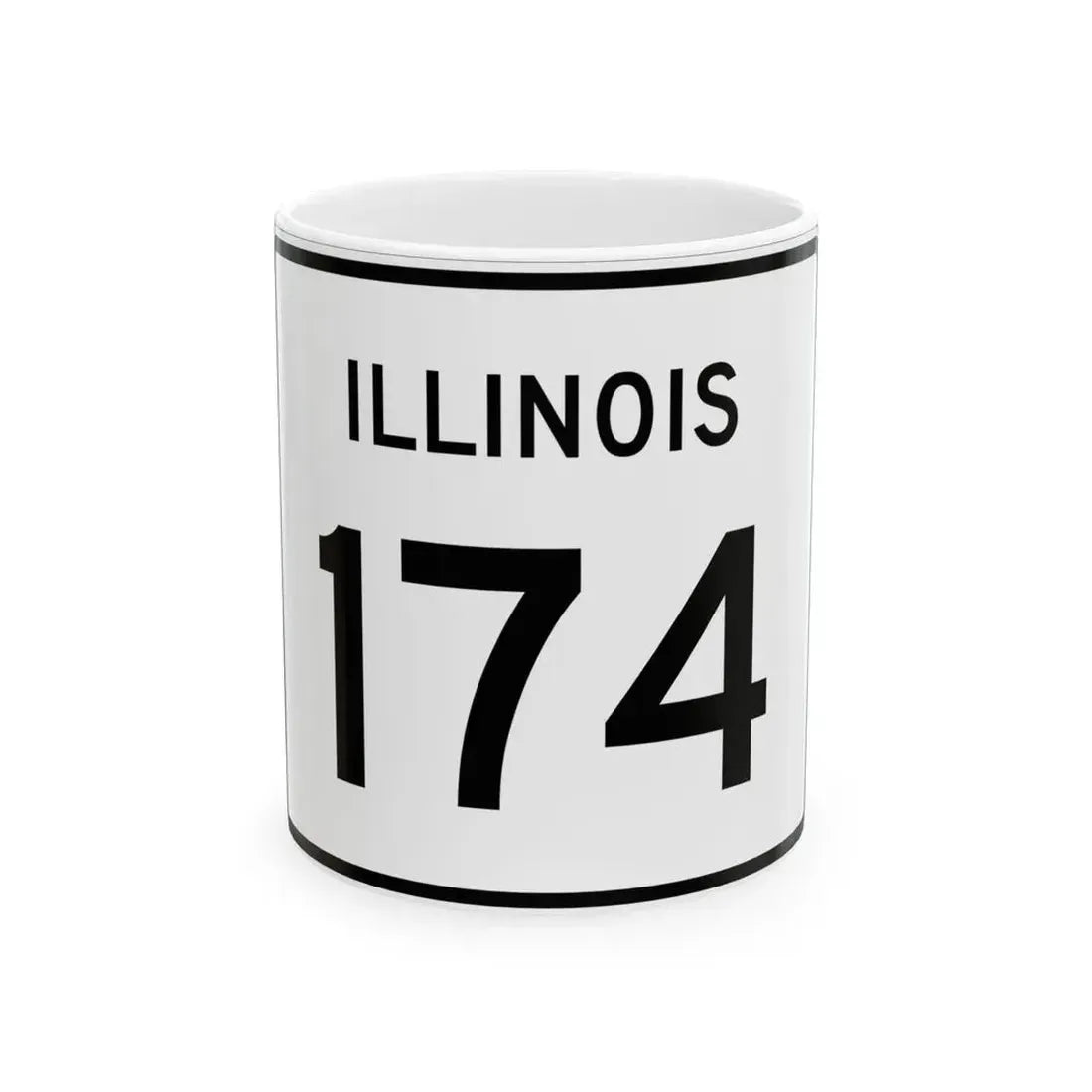 Illinois 174 (Illinois) (Road Sign) White Coffee Mug 11oz - Go Mug Yourself