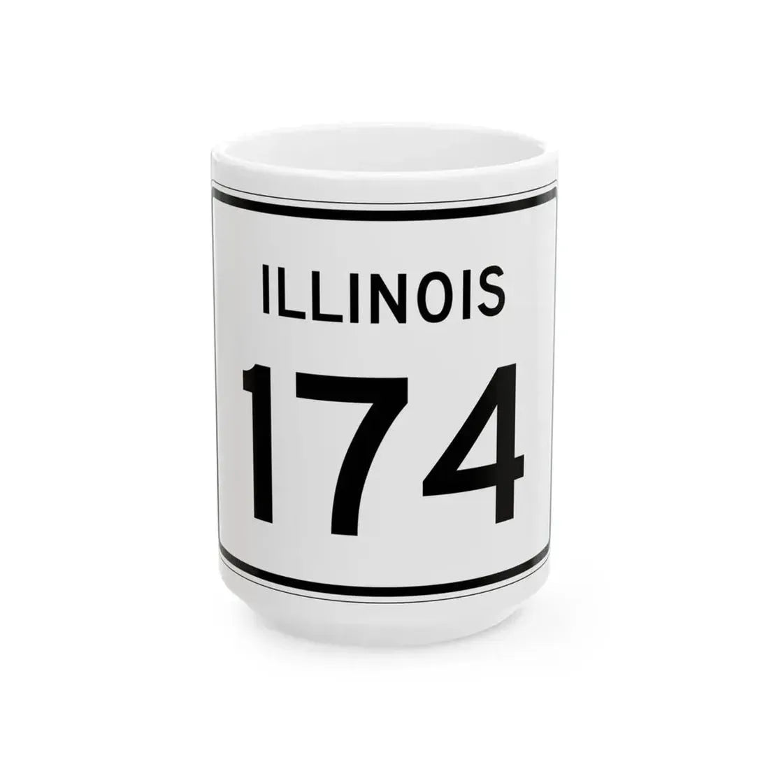 Illinois 174 (Illinois) (Road Sign) White Coffee Mug 15oz - Go Mug Yourself