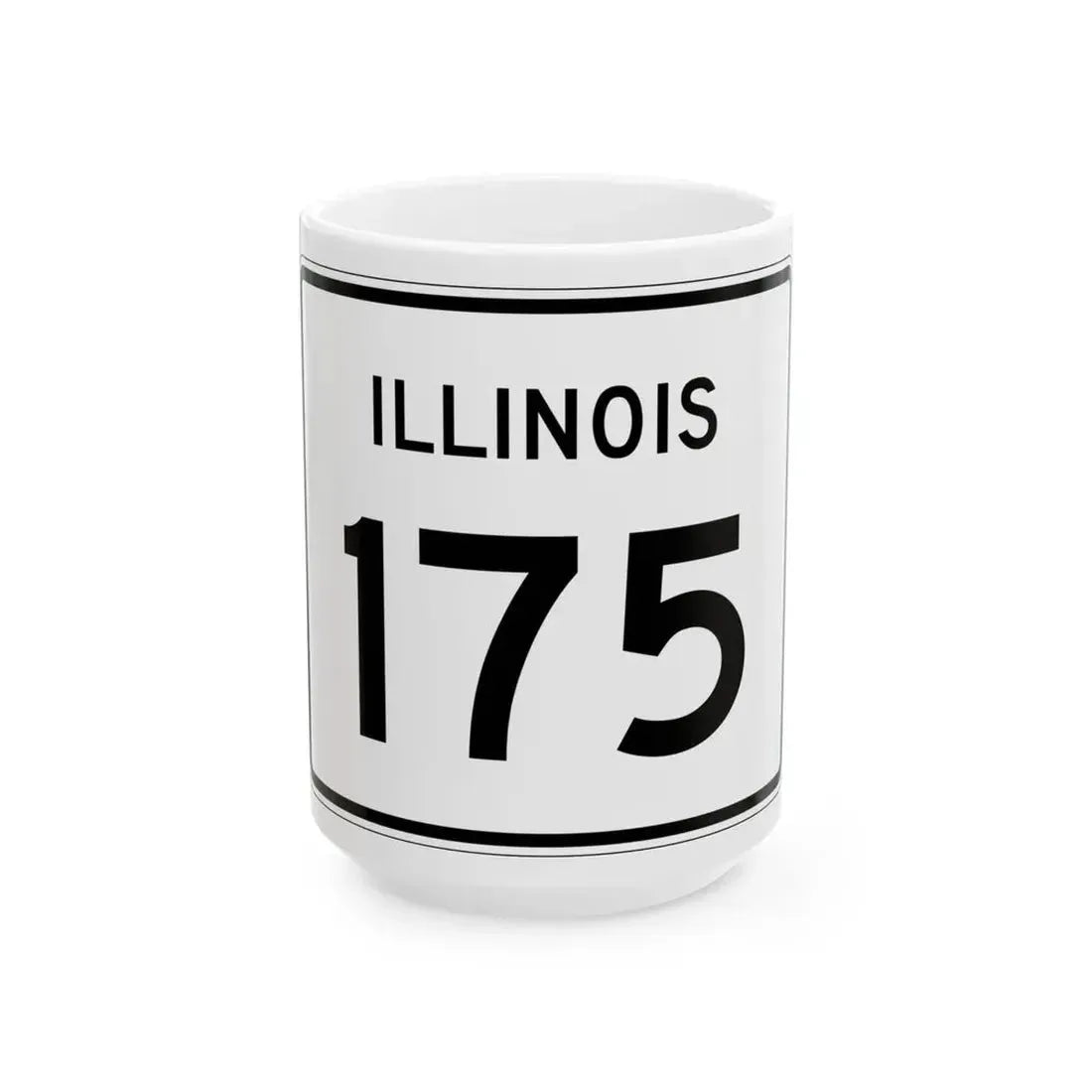 Illinois 175 (Illinois) (Road Sign) White Coffee Mug 15oz - Go Mug Yourself