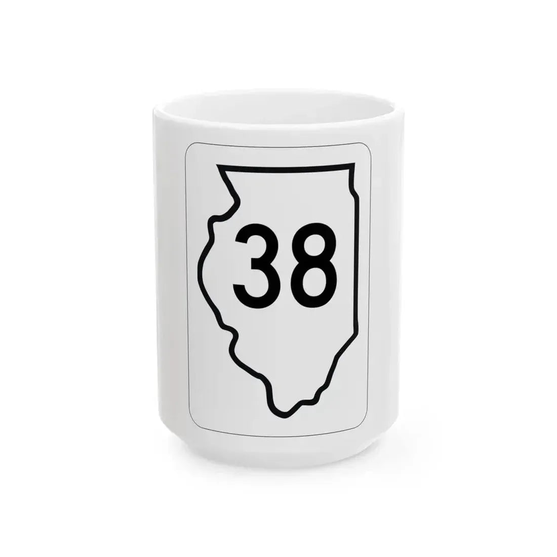 Illinois 38 1950 (Illinois) (Road Sign) White Coffee Mug - Go Mug Yourself