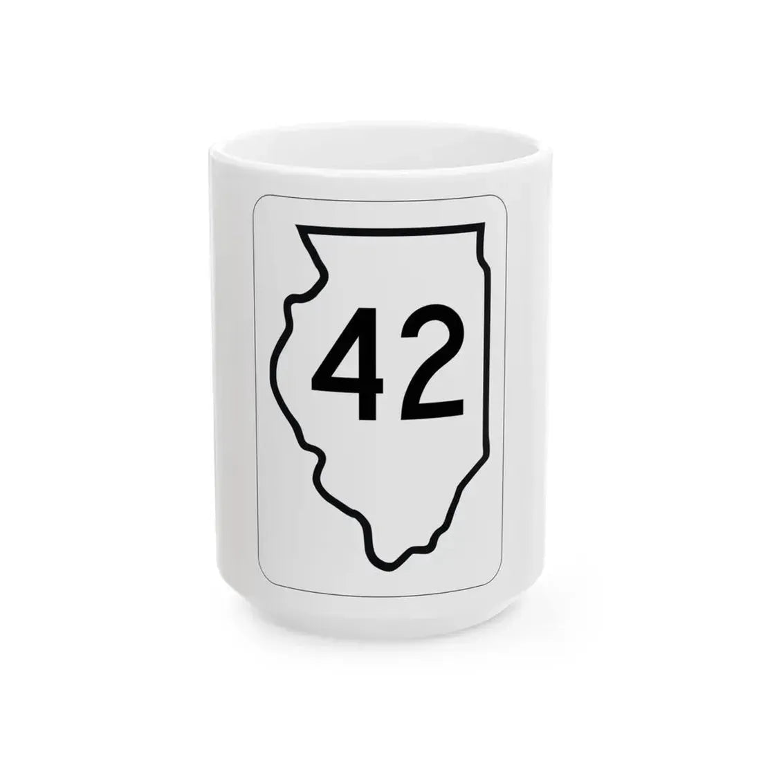 Illinois 42 1950 (Illinois) (Road Sign) White Coffee Mug - Go Mug Yourself