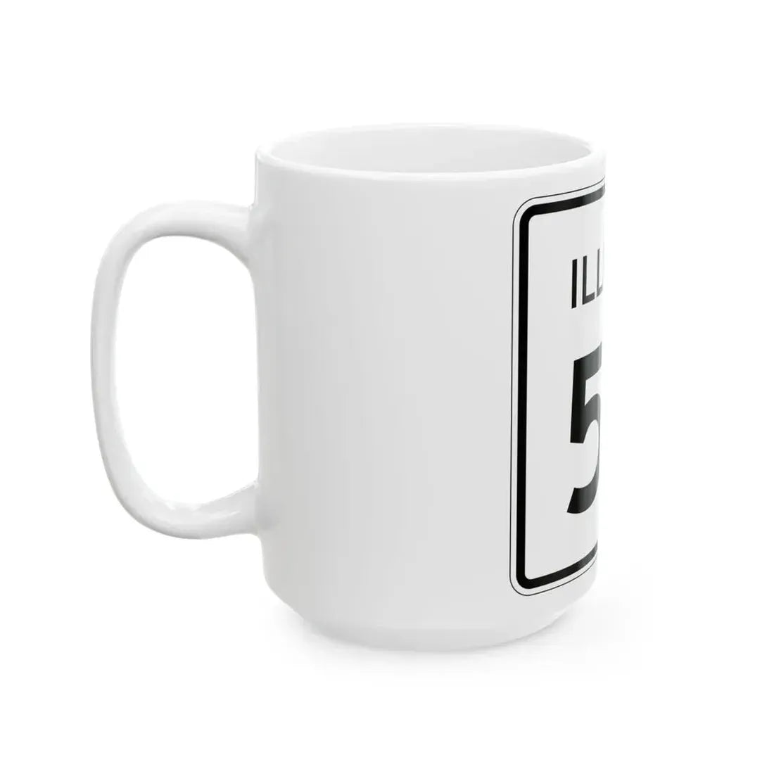 Illinois 50 (Illinois) (Road Sign) White Coffee Mug - Go Mug Yourself